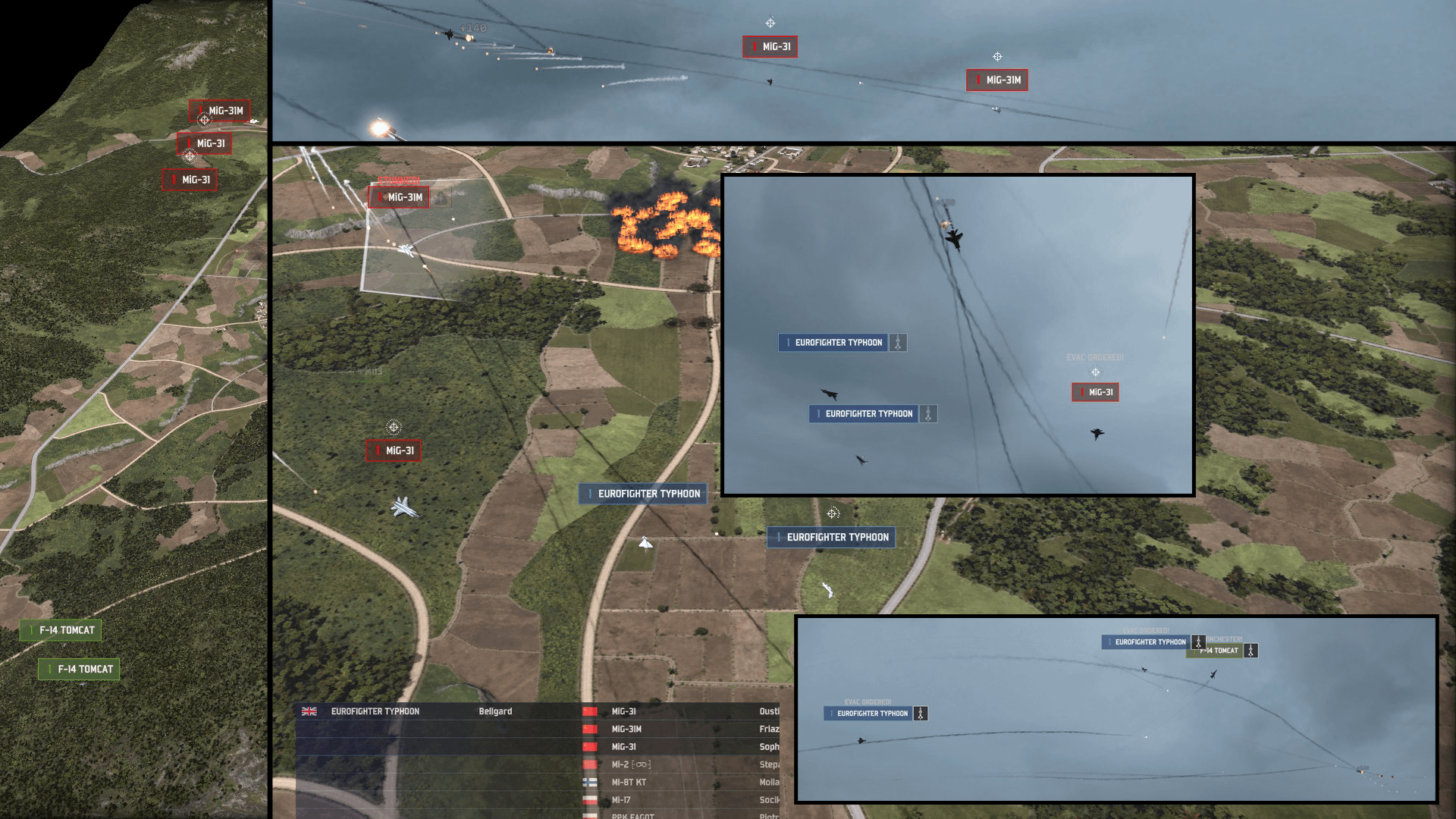 1xEurofighter destroys 3x Redfor Interceptors (with assistance)